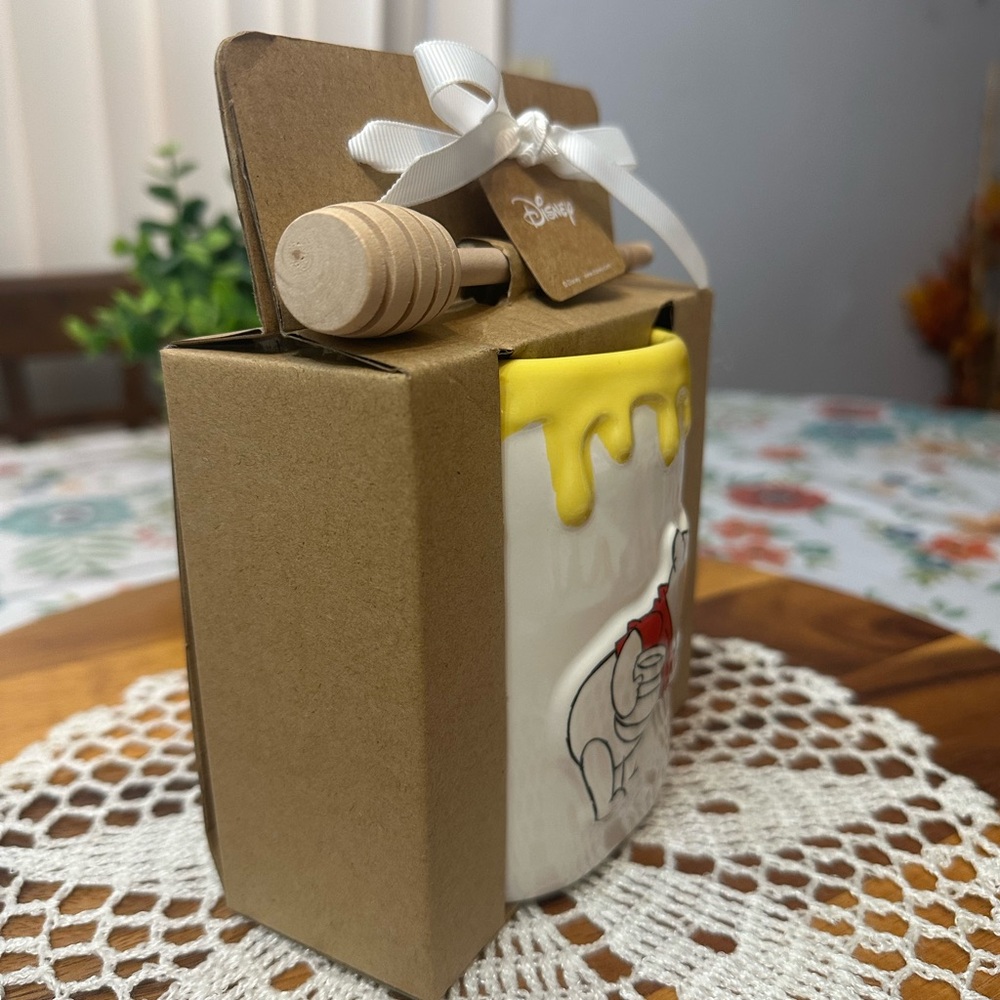 🛑SOLD‼️ceramic “SWEET AS HUNNY” pot with its wooden dipper - Picture 6 of 7